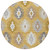8' Gold Ivory And Taupe Round Southwestern Washable Indoor Outdoor Area Rug