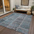 10' X 14' Teal Blue Aqua And Beige Patchwork Washable Indoor Outdoor Area Rug