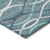 9' X 12' Teal Blue Navy Blue And Gray Abstract Washable Indoor Outdoor Area Rug