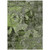 10' X 14' Green and Gray Floral Washable Non Skid Indoor Outdoor Area Rug