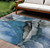 9' X 12' Blue And Gray Abstract Washable Indoor Outdoor Area Rug - Blue, Gray