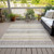 10' X 14' Gold And Silver Striped Washable Indoor Outdoor Area Rug
