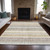 10' X 14' Gold And Silver Striped Washable Indoor Outdoor Area Rug