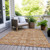 8' X 10' Copper Gray And Beige Floral Washable Indoor Outdoor Area Rug