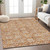 8' X 10' Copper Gray And Beige Floral Washable Indoor Outdoor Area Rug