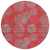 8' Red Gray And Silver Round Polka Dot Washable Indoor Outdoor Area Rug
