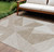 10' X 14' Taupe Brown And Beige Geometric Washable Indoor Outdoor Area Rug