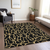 9' X 12' Black And Gold Geometric Washable Indoor Outdoor Area Rug