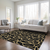 9' X 12' Black And Gold Geometric Washable Indoor Outdoor Area Rug