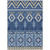 9' X 12' Navy Blue Beige And Ivory Aztec Washable Indoor Outdoor Area Rug