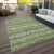9' X 12' Olive Green And Gray Striped Washable Indoor Outdoor Area Rug - 608219250812