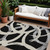 8' X 10' Black Ivory And Gray Abstract Washable Indoor Outdoor Area Rug