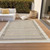 8' X 10' Ivory And Beige Striped Washable Indoor Outdoor Area Rug Transitional Style - Ivory, Beige Color