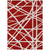 8' X 10' Red And Ivory Geometric Washable Indoor Outdoor Area Rug