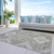 8' X 10' Taupe Beige And Ivory Medallion Washable Indoor Outdoor Area Rug