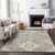 8' X 10' Taupe Beige And Ivory Medallion Washable Indoor Outdoor Area Rug