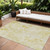 9' X 12' Gold Wheat And Ivory Floral Washable Indoor Outdoor Area Rug