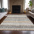 9' X 12' Gray And Silver Striped Washable Indoor Outdoor Area Rug - Gray, Silver