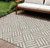 8' X 10' Taupe And Ivory Geometric Washable Indoor Outdoor Area Rug