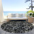 8' Black Gray And Ivory Round Floral Washable Indoor Outdoor Area Rug