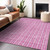 10' X 14' Blush And Ivory Striped Washable Indoor Outdoor Area Rug