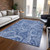10' X 14' Navy Blue And Denim Blue Paisley Washable Indoor Outdoor Area Rug