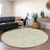 8' Artichoke Green And Ivory Round Floral Washable Indoor Outdoor Area Rug Transitional Style - Artichoke Green, Ivory Color