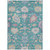 8' X 10' Teal Blue Pink And Ivory Floral Washable Indoor Outdoor Area Rug