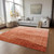 8' X 10' Red Copper And Terra Cotta Ombre Washable Indoor Outdoor Area Rug