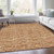 9' X 12' Terra Cotta Copper And Beige Geometric Washable Indoor Outdoor Area Rug
