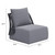 33" Gray Outdoor Accent Chair with Gray Cushions