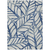 8' X 10' Navy Blue And Beige Floral Washable Indoor Outdoor Area Rug