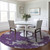 8' Purple And Lavender Round Abstract Washable Indoor Outdoor Area Rug Transitional Style - Purple, Lavender Color