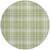 8' Artichoke Green Brown And Ivory Round Plaid Washable Indoor Outdoor Area Rug - 608219388324
