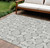 10' X 14' White Gray And Silver Geometric Washable Indoor Outdoor Area Rug