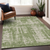 9' X 12' Green And Beige Abstract Washable Indoor Outdoor Area Rug