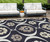 9' X 12' Black Ivory And Taupe Medallion Washable Indoor Outdoor Area Rug - Black, Ivory, Taupe