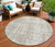8' Taupe And Ivory Round Abstract Washable Indoor Outdoor Area Rug - 608219205690