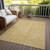 8' X 10' Gold And Ivory Geometric Washable Indoor Outdoor Area Rug Transitional Style - Gold, Ivory Color