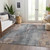 9' X 12' Gray And Beige Floral Washable Indoor Outdoor Area Rug