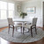 8' Gray Charcoal And Silver Round Striped Washable Indoor Outdoor Area Rug