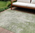 9' X 12' Green And Ivory Abstract Washable Indoor Outdoor Area Rug - 880016526837