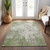 9' X 12' Green And Ivory Abstract Washable Indoor Outdoor Area Rug - 880016526837
