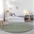 8' Round Artichoke Green Round Striped Washable Non Skid Indoor Outdoor Area Rug