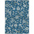 9' X 12' Navy Blue Ivory And Gray Floral Washable Indoor Outdoor Area Rug