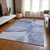 10' X 14' Sky Blue And Indigo Floral Washable Indoor Outdoor Area Rug