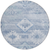8' Denim Blue And Sky Blue Round Southwestern Washable Indoor Outdoor Area Rug
