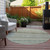 8' Sage Mint Green And Beige Round Striped Washable Indoor Outdoor Area Rug