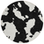 8' Black And Ivory Round Abstract Washable Indoor Outdoor Area Rug