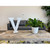 16" Distressed White Wash Wooden Initial Letter V Sculpture Manufactured Wood